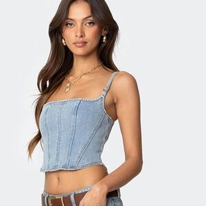 Edikted Tennessee Denim Corset